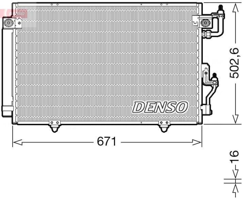 DENSO DCN45008 Kondensator A/C MITSUBISHI PAJERO CLASSIC (V2_W) 2.5 TD 2.5 (00-)