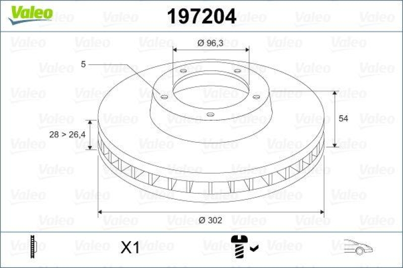 VALEO 197204 Bremsscheibe