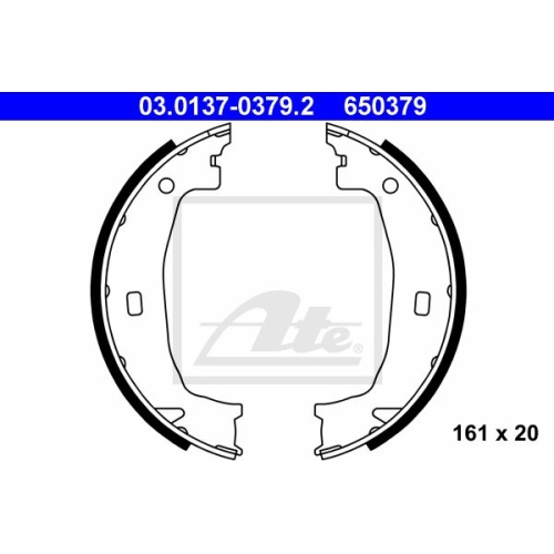 ATE 03.0137-0379.2 Bremsbackensatz Feststellbremse 161x20mm