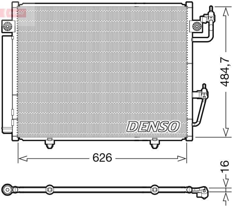 DENSO DCN45009 Kondensator A/C MITSUBISHI PAJERO IV (V8_W, V9_W) 3.2 DI-D 4WD 3.2 (00-)