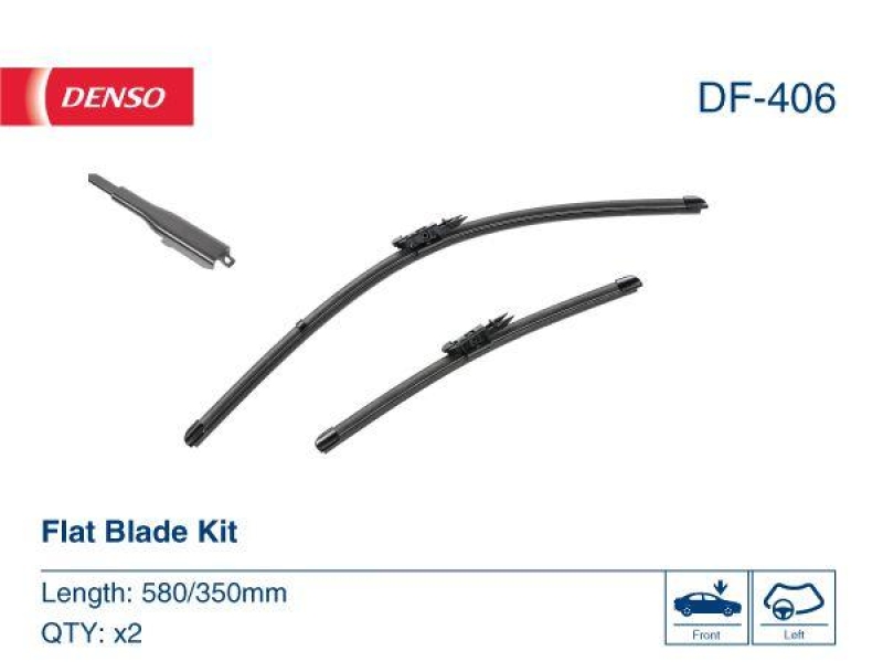 DENSO DF-406 Wischer Flat Blade KIT NISSAN JUKE (F15) 1.6 DIG-T 190 (17-)