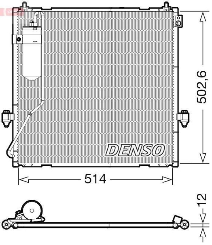 DENSO DCN45010 Kondensator A/C MITSUBISHI PAJERO SPORT II 3.2 DI-D 4WD (08-)