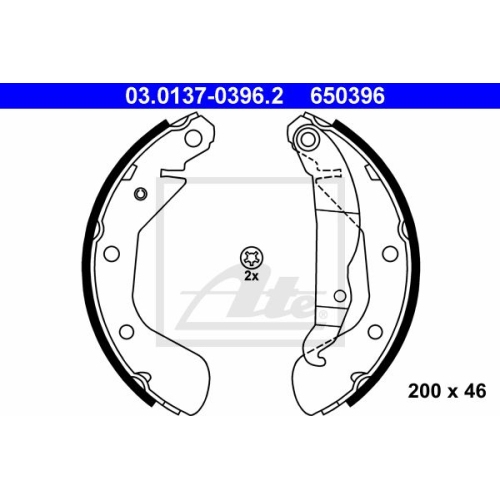 ATE 03.0137-0396.2 Bremsbackensatz 200x46mm