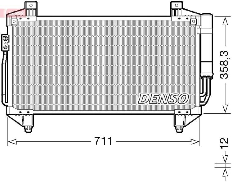 DENSO DCN45011 Kondensator A/C MITSUBISHI OUTLANDER III (GG_W, GF_W, ZJ, ZL, ZK) 2.0 (12-)