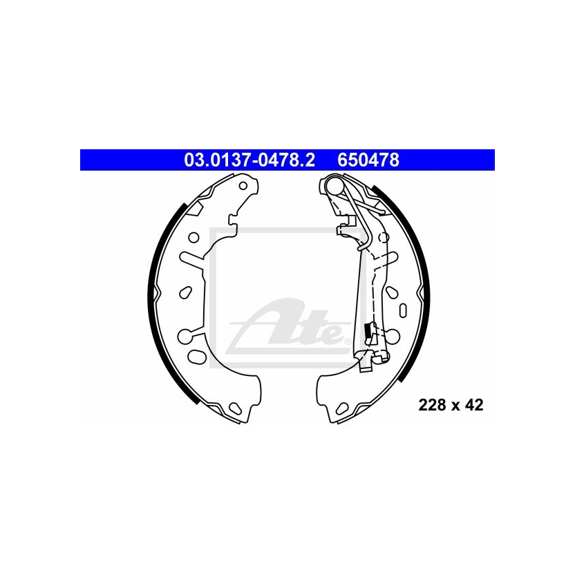 ATE 03.0137-0478.2 Bremsbackensatz 228x42mm