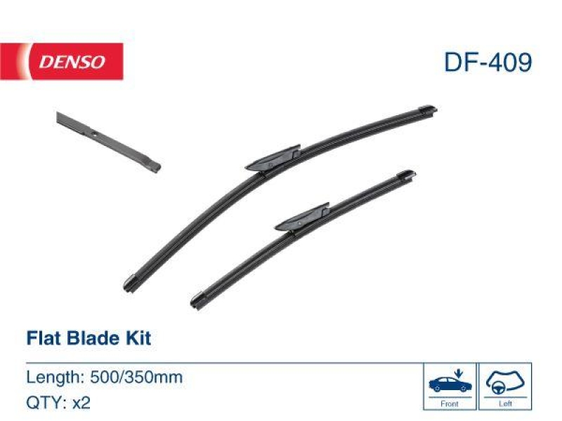 DENSO DF-409 Wischer Flat Blade KIT SMART FORTWO Coupe (453) 1.0 (14-)