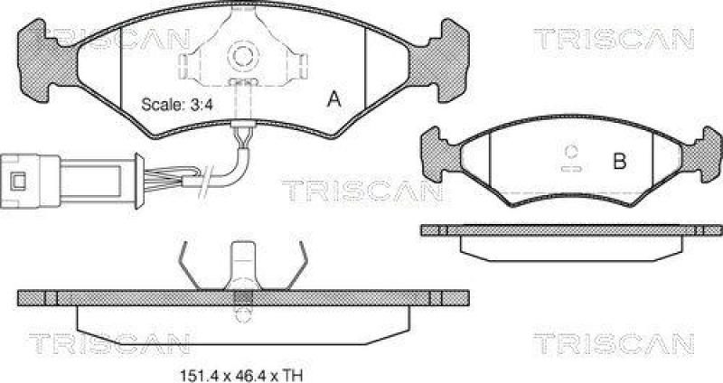 TRISCAN 8110 16801 Bremsbelag Vorne für Ford