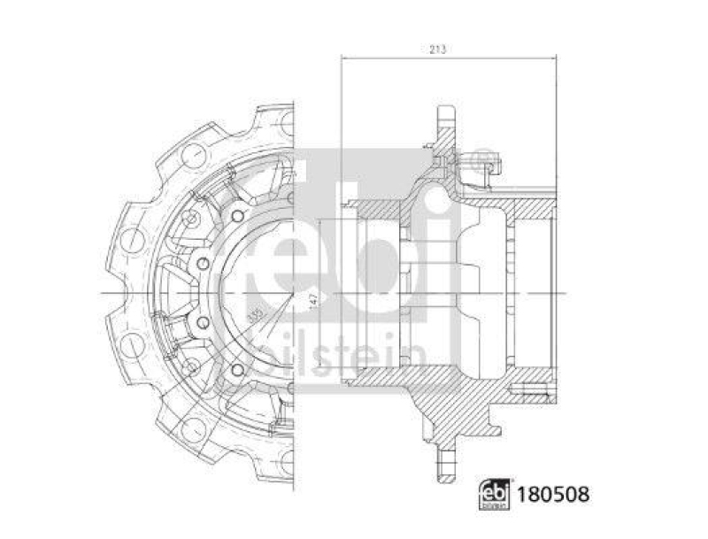 FEBI BILSTEIN 180508 Radnabe ohne Radlager für Scania