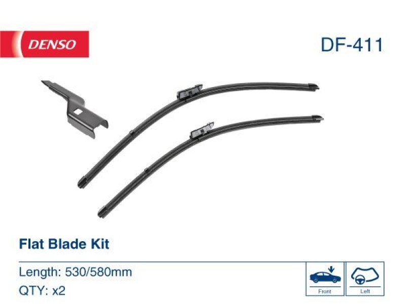 DENSO DF-411 Wischer Flat Blade KIT PORSCHE BOXSTER (981) 2.7 (12-)