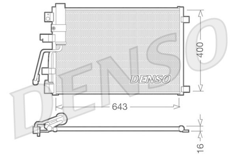 DENSO DCN46003 Kondensator A/C NISSAN QASHQAI / QASHQAI +2 (J10, JJ10) 2.0 dCi All-wheel Drive (2007 - )