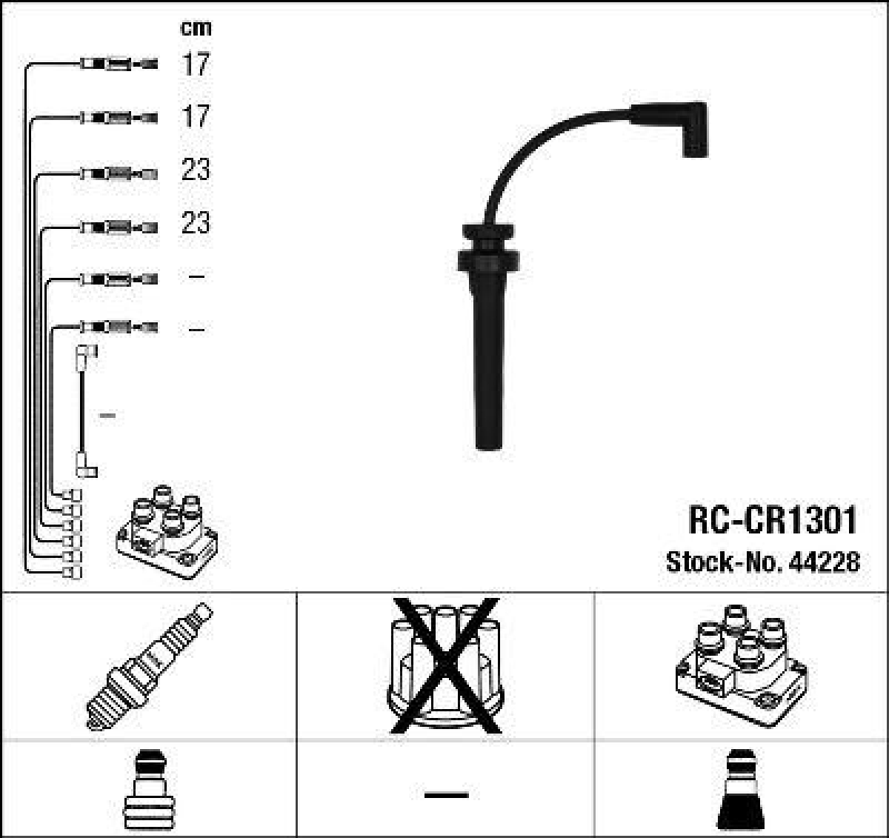 NGK 44228 Zündleitungssatz RC-CR1301 |Zündkabel