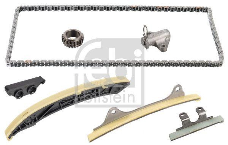 FEBI BILSTEIN 108346 Steuerkettensatz für Nockenwelle, mit Gleitschienen und Kettenspanner für HYUNDAI