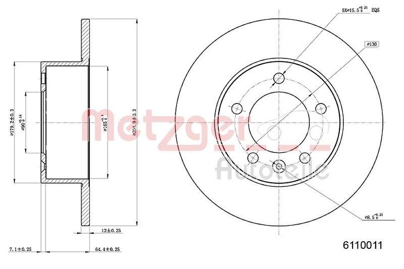 METZGER 6110011 Bremsscheibe Lack/Ks für OPEL/RENAULT HA