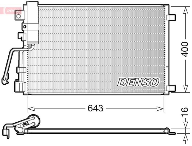 DENSO DCN46008 Kondensator NISSAN QASHQAI / QASHQAI +2 (J10, JJ10) 1.5 dCi 02/2007->