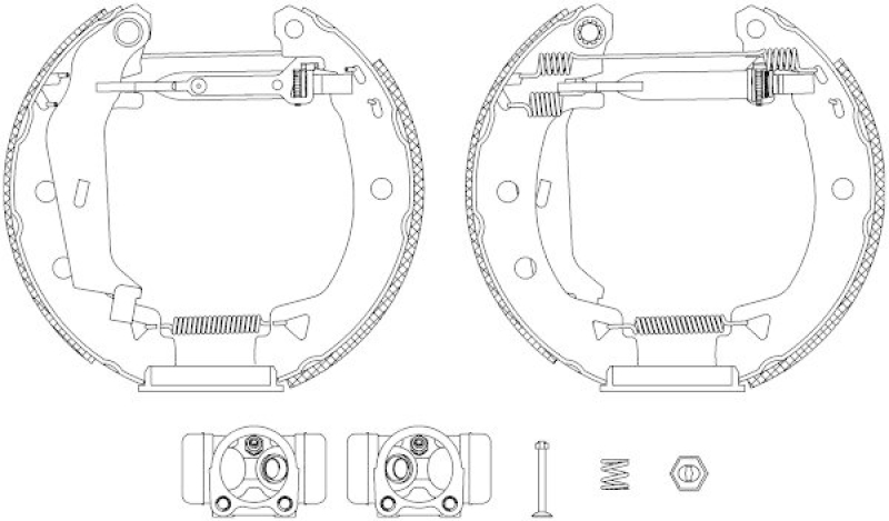 HELLA 8DB 355 004-011 Bremsbackensatz für RENAULT/CITROËN