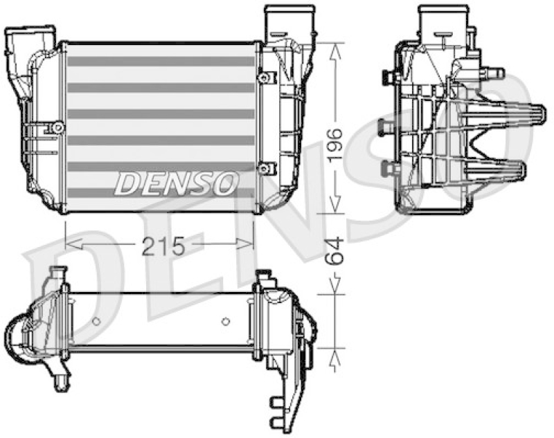 DENSO DIT02002 Ladeluftkühler AUDI A4 Convertible (8H7, B6, 8HE, B7) 1.8 T (2002 - 2009)