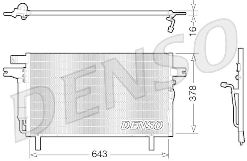 DENSO DCN46016 Kondensator A/C NISSAN PATHFINDER (R50) 3.5 V6 4WD (2000 - 2004)