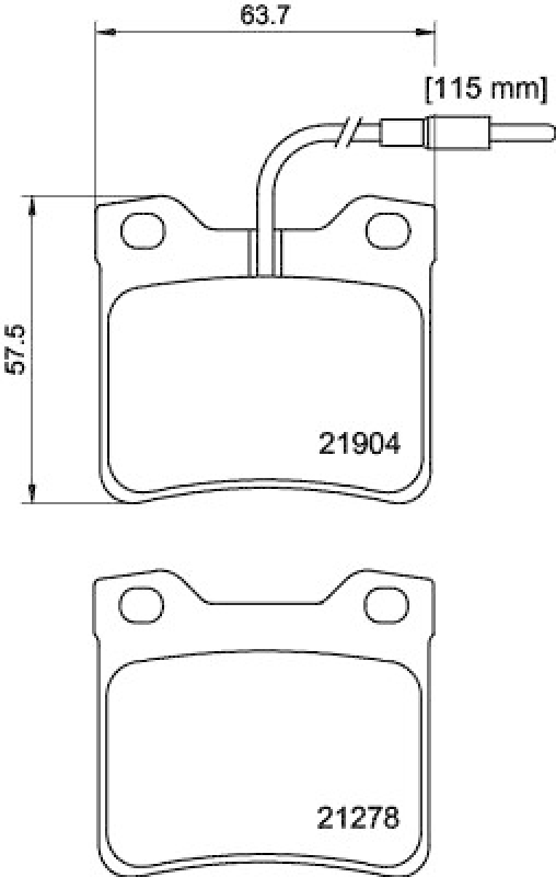 HELLA 8DB 355 008-171 Bremsbelagsatz, Scheibenbremsbelag für MB