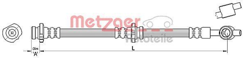 METZGER 4110383 Bremsschlauch für NISSAN VA rechts