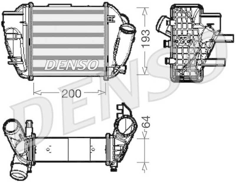 DENSO DIT02005 Ladeluftkühler AUDI A4 Avant (8E5, B6) 2.5 TDI (2002 - 2004)