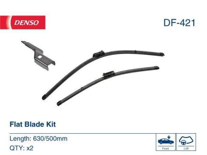 DENSO DF-421 Wischer Flat Blade KIT FORD FOCUS IV (HN) 1.0 EcoBoost (18-)