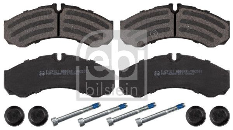 FEBI BILSTEIN 16704 Bremsbelagsatz mit Befestigungsmaterial für IVECO (LCV)