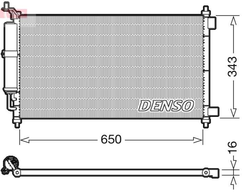 DENSO DCN46020 Kondensator NISSAN MICRA III (K12) 1.2 16V 01/2003->06/2010