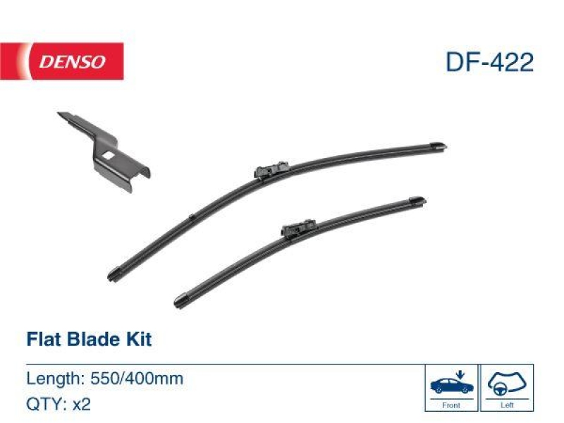 DENSO DF-422 Wischer Flat Blade KIT FORD ECOSPORT 1.0 EcoBoost (16-)