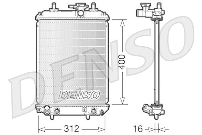 DENSO DRM50050 Kühler DAIHATSU SIRION (M3_) 1.0 (2005 - )