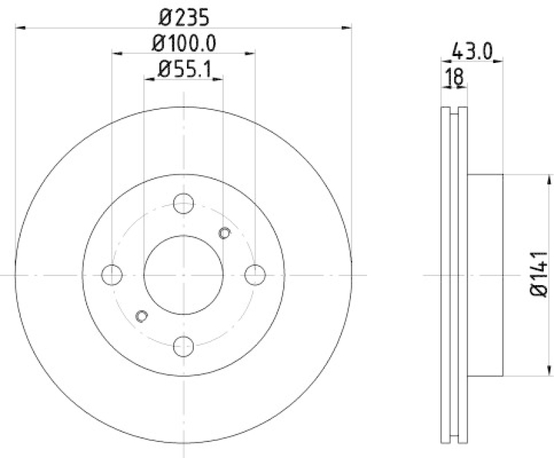 HELLA 8DD 355 107-281 Bremsscheibe für TOYOTA