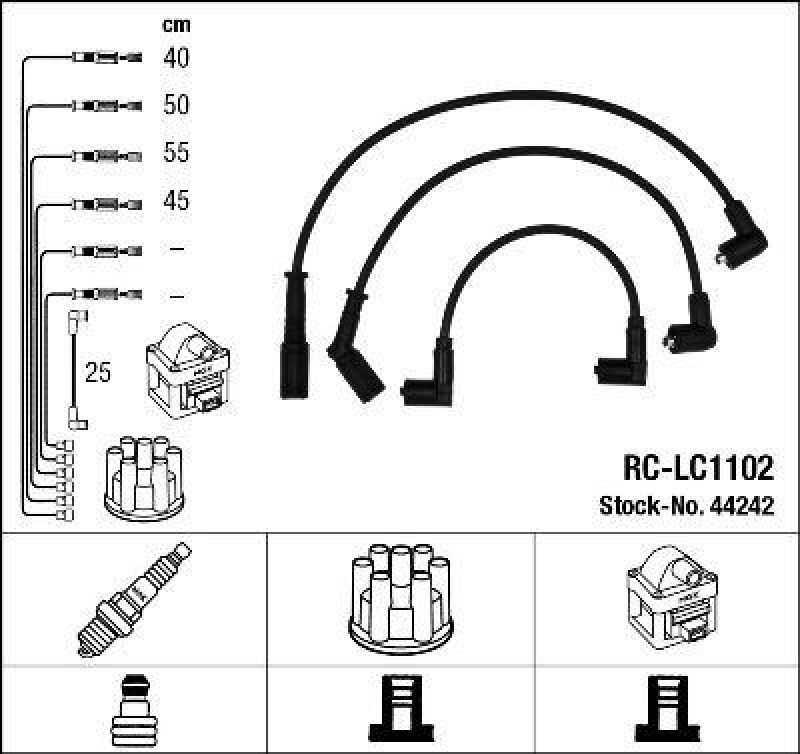 NGK 44242 Zündleitungssatz RC-LC1102 |Zündkabel