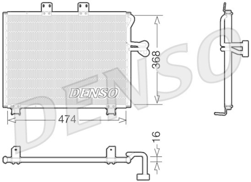 DENSO DCN06013 Kondensator A/C JEEP WRANGLER II (TJ) 4.0 (1996 - 2007)