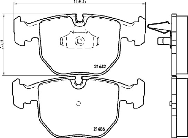 HELLA 8DB 355 008-281 Bremsbelagsatz Scheibenbremse