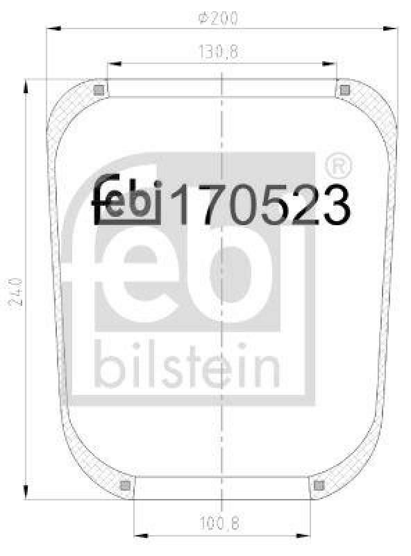 FEBI BILSTEIN 170523 Luftfederbalg ohne Kolben für Iveco