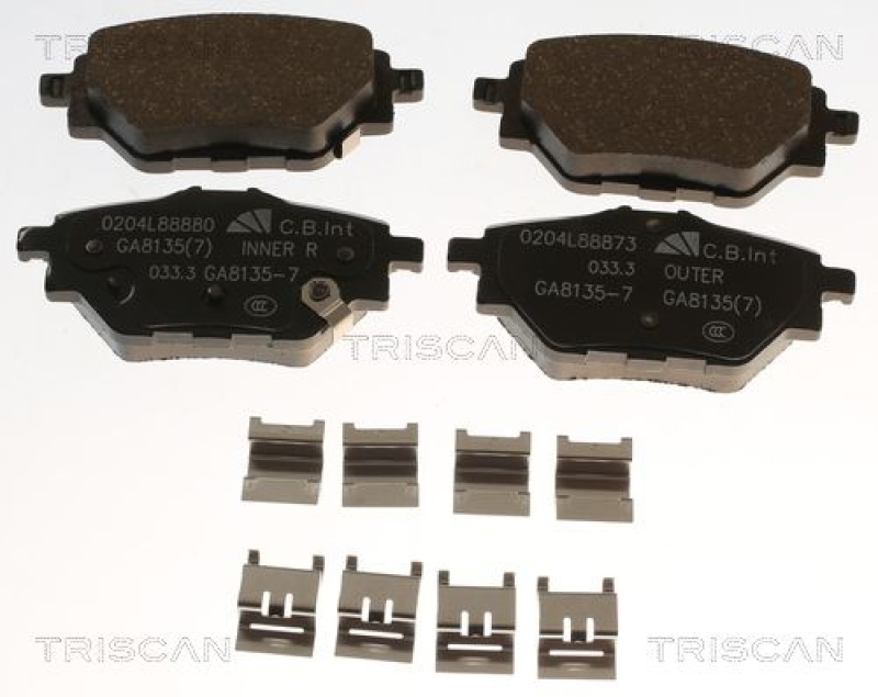 TRISCAN 8110 82009 Bremsbelag Hinten für Mg