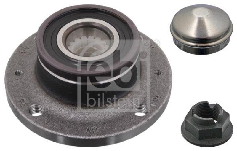 FEBI BILSTEIN 28145 Radlagersatz mit Radnabe, ABS-Impulsring und Anbaumaterial für Opel