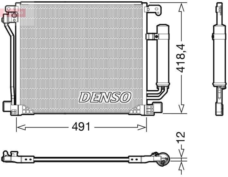 DENSO DCN46025 Kondensator A/C NISSAN PULSAR Hatchback (C13) (14-)