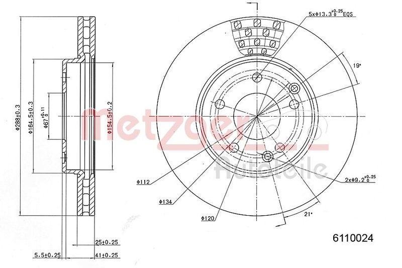 METZGER 6110024 Bremsscheibe Lack/Ks/Ms/Hc für MB VA