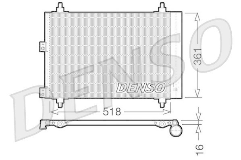 DENSO DCN07006 Kondensator A/C PEUGEOT PARTNER Combispace (5F) 1.6 HDi 90 (2006 - )