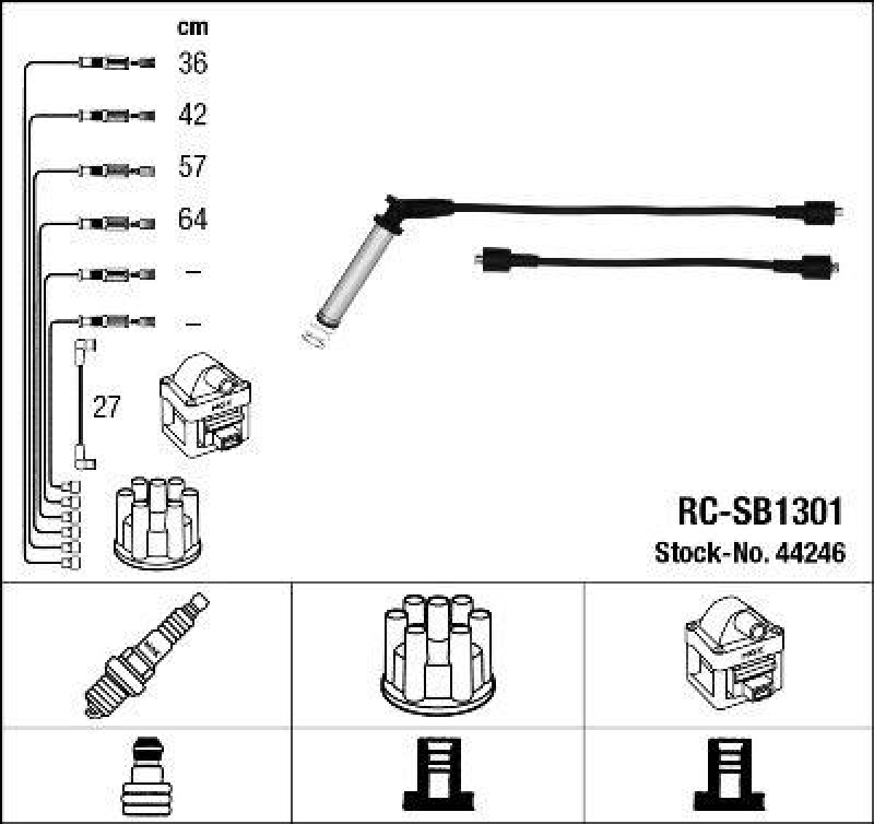 NGK 44246 Zündleitungssatz RC-SB1301 |Zündkabel