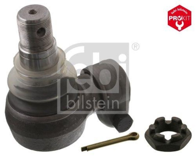 FEBI BILSTEIN 39455 Winkelgelenk für Lenkhydraulikzylinder, mit Kronenmutter und Splint für DAF