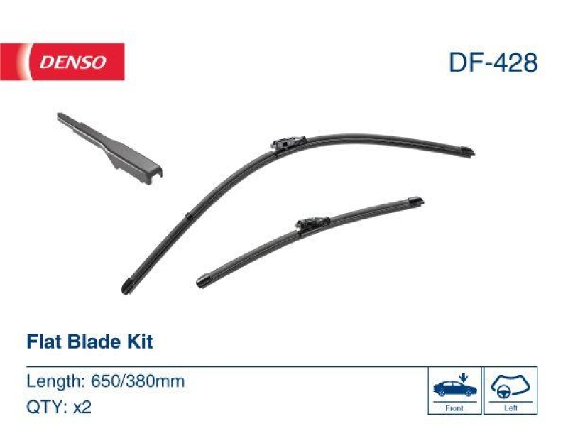 DENSO DF-428 Wischer Flat Blade KIT RENAULT CAPTUR I (J5_, H5_) 0.9 TCe 90 0.9 (16-)