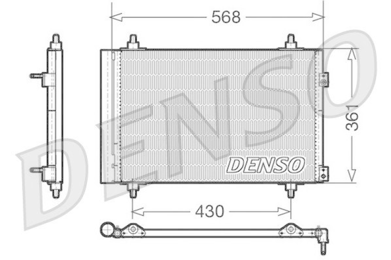 DENSO DCN07008 Kondensator A/C PEUGEOT 307 (3A/C) 1.6 16V (2000 - )