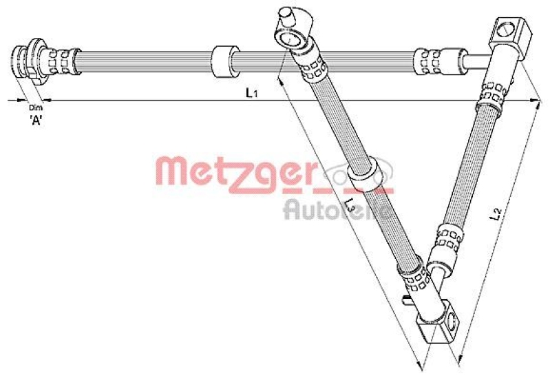 METZGER 4110394 Bremsschlauch für NISSAN VA rechts