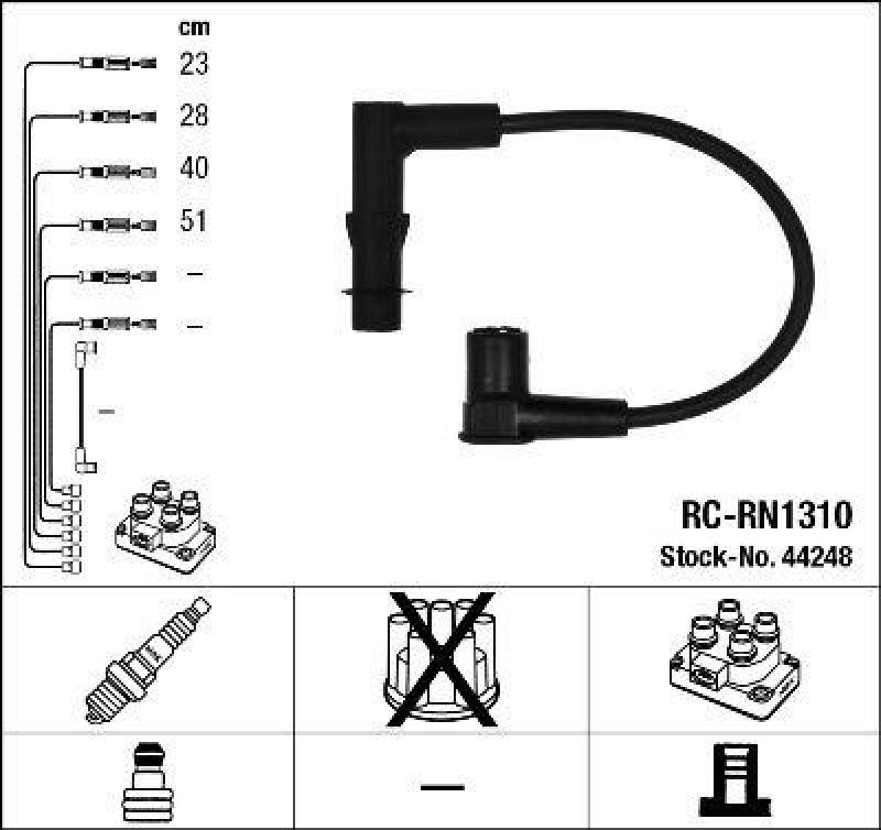 NGK 44248 Zündleitungssatz RC-RN1310 |Zündkabel