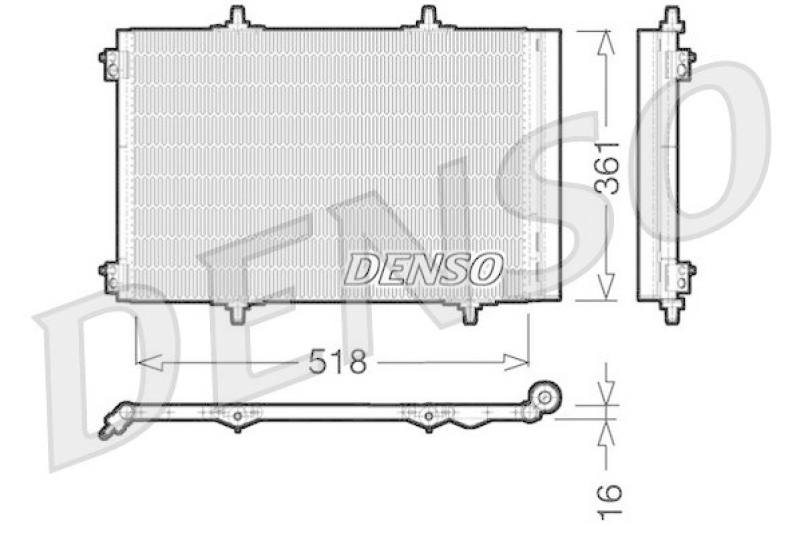 DENSO DCN07013 Kondensator A/C PEUGEOT 207 CC (WD_) 1.6 16V (2007 - )