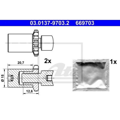 ATE 03.0137-9703.2 Zubehörsatz Feststellbremsbacken