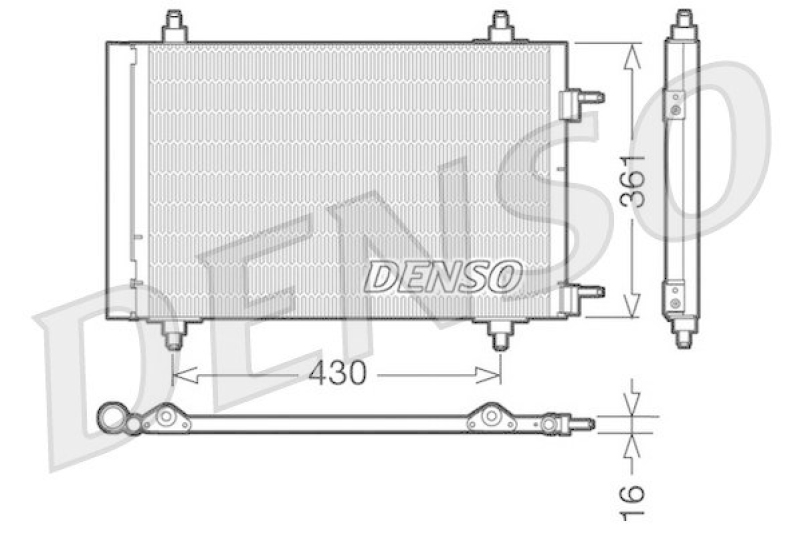 DENSO DCN07019 Kondensator A/C PEUGEOT 307 (3A/C) 1.6 16V (2000 - )