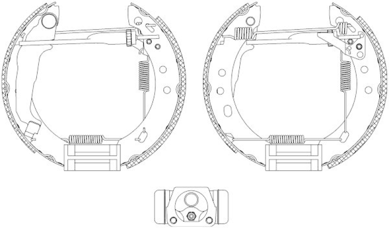 HELLA 8DB 355 004-571 Bremsbackensatz für NISSAN MICRA II (K11)