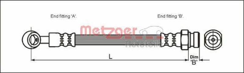 METZGER 4110405 Bremsschlauch für HYUNDAI VA links/rechts